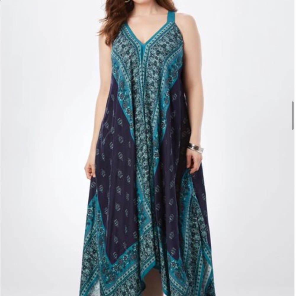 New Roamans scarf print maxi dress size 18/20